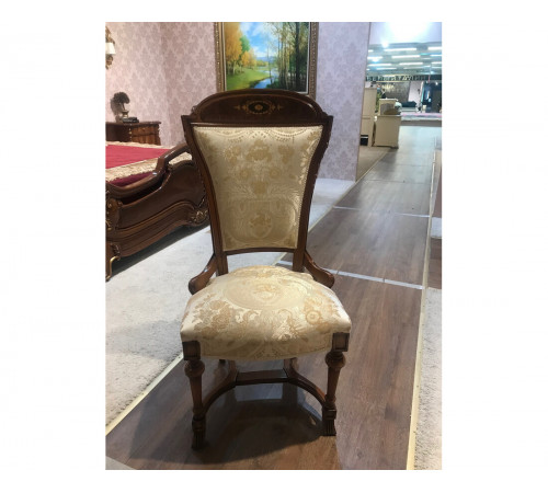 Стул АЛЕМАН 904 (орех-маркетри/Tela Trevi Blanco Oro)